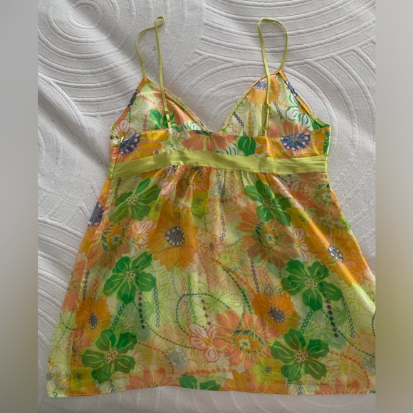 Green/yellow floral LaSenza top (size L) - Picture 2 of 3